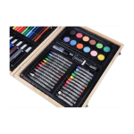Coffret en bois avec poignée de transport et 66 pièces à colorier cinquième vue