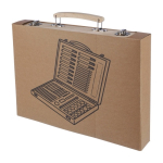 Coffret en bois avec poignée de transport et 66 pièces à colorier sixième vue