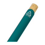 Stylo en aluminium recyclé avec bouton en bambou encre bleue deuxième vue