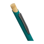 Stylo en aluminium recyclé avec bouton en bambou encre bleue quatrième vue