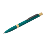 Stylo en aluminium recyclé avec bouton en bambou encre bleue cinquième vue