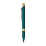 Stylo en aluminium recyclé avec bouton en bambou encre bleue sixième vue