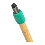 Stylo tactile en bambou avec spinner sur le dessus encre bleue quatrième vue