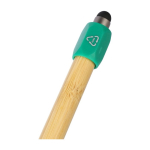 Stylo tactile en bambou avec spinner sur le dessus encre bleue cinquième vue