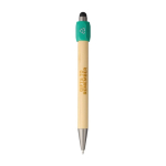 Stylo tactile en bambou avec spinner sur le dessus encre bleue septième vue