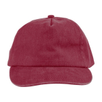 Casquette 5 panneaux en plusieurs couleurs effet lavé 240 g/m² couleur bordeaux première vue