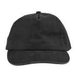Casquette 5 panneaux en plusieurs couleurs effet lavé 240 g/m² couleur noir première vue
