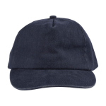 Casquette 5 panneaux en plusieurs couleurs effet lavé 240 g/m² couleur bleu première vue