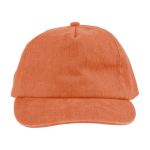 Casquette 5 panneaux en plusieurs couleurs effet lavé 240 g/m² couleur orange première vue