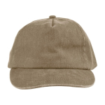 Casquette 5 panneaux en plusieurs couleurs effet lavé 240 g/m² couleur kaki première vue
