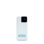 Batterie externe rectangulaire portable BrandCharger 10.000 mAh couleur blanc avec zone d'impression