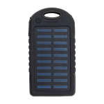 Batterie externe solaire avec lampe latérale 4.000 mAh couleur noir première vue