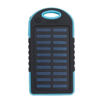 Batterie externe solaire avec lampe latérale 4.000 mAh couleur bleu première vue