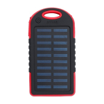 Batterie externe solaire avec lampe latérale 4.000 mAh couleur rouge première vue