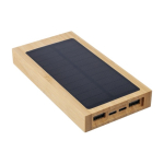 Batterie externe solaire en bambou avec indicateur lumineux 10.000 mAh dixième vue