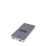 Batterie externe rectangulaire en plastique recyclé et RPET 10.000 mAh couleur blanc avec zone d'impression