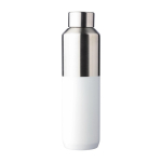 Gourde en acier inoxydable recyclé avec bouchon argenté 600ml couleur blanc première vue