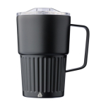 Tasse à emporter en acier inoxydable recyclé avec anse 450ml couleur noir première vue