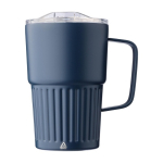 Tasse à emporter en acier inoxydable recyclé avec anse 450ml couleur bleu première vue