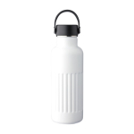 Bouteille en acier inoxydable recyclé avec bouchon à poignée 500ml couleur blanc première vue