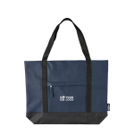 Sac d’épaule résistant à l’eau avec compartiment frontal couleur bleu avec zone d'impression