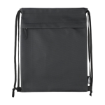 Sac à dos à ficelle imperméable avec poche frontale couleur noir première vue