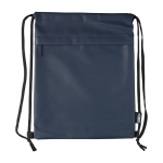 Sac à dos à ficelle imperméable avec poche frontale couleur bleu première vue