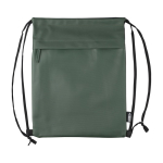Sac à dos à ficelle imperméable avec poche frontale couleur vert première vue