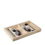 Hockey de table rapide en bois avec 10 pions ronds couleur marron avec zone d'impression