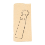 Porte-clés rectangulaire en zinc personnalisable avec tissu jean cinquième vue