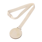 Médaille en bois avec cordon en coton et boucle de sécurité première vue