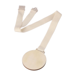 Médaille en bois avec cordon en coton et boucle de sécurité troisième vue