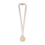 Médaille en bois avec cordon en coton et boucle de sécurité quatrième vue