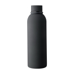 Gourde en acier inoxydable recyclé avec revêtement caoutchouc 500ml couleur noir première vue