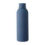 Gourde en acier inoxydable recyclé avec revêtement caoutchouc 500ml couleur bleu première vue