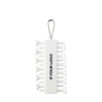 Set de 12 tees de golf en plastique recyclé avec cordon métallique couleur blanc avec zone d'impression