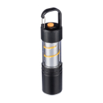 Lampe de poche COB en aluminium, 3 fonctions de lumière et mousqueton première vue