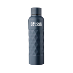 Gourde en acier inoxydable avec texture géométrique 800ml couleur bleu avec zone d'impression