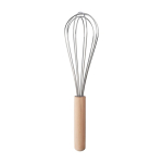 Fouet manuel en acier inoxydable avec manche en bois personnalisable couleur marron première vue