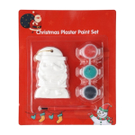Pendentif Père Noël en plâtre à peindre avec 3 peintures acryliques couleur multicolore première vue