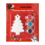 Sapin de Noël en plâtre à peindre avec 3 peintures acryliques deuxième vue