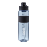 Gourde en plastique avec double option de boire par le bouchon 900ml couleur noir avec zone d'impression