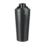 Shaker en acier inox recyclé avec boule mélangeuse métallique 750ml couleur noir première vue