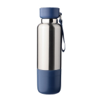 Gourde en acier inoxydable avec poignée et verre intégré 500ml couleur bleu deuxième vue