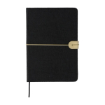 Carnet en feutre recyclé avec fermeture élastique feuilles lignées A5 couleur noir première vue