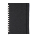 Carnet RPET avec spirale en carton blanc feuilles lignées A5 couleur noir première vue