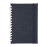 Carnet RPET avec spirale en carton blanc feuilles lignées A5 couleur bleu première vue