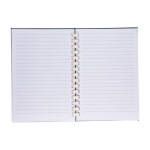 Carnet RPET avec spirale en carton blanc feuilles lignées A5 quatrième vue