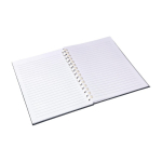 Carnet RPET avec spirale en carton blanc feuilles lignées A5 cinquième vue