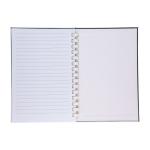 Carnet RPET avec spirale en carton blanc feuilles lignées A5 sixième vue